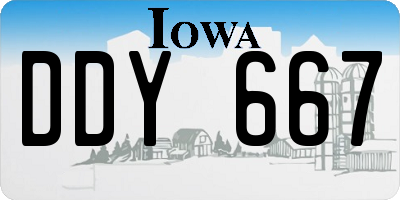 IA license plate DDY667