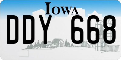 IA license plate DDY668