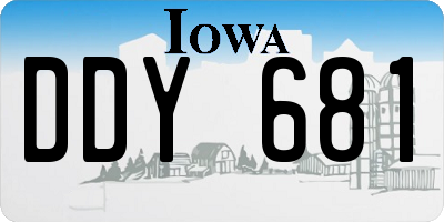 IA license plate DDY681