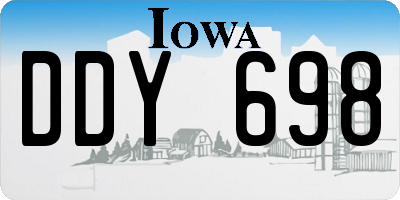 IA license plate DDY698
