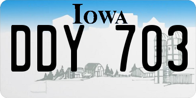 IA license plate DDY703