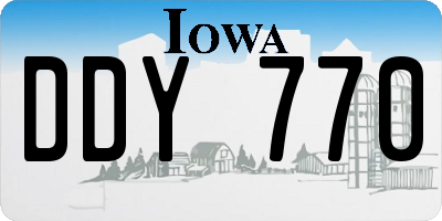 IA license plate DDY770