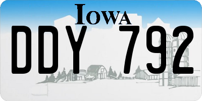IA license plate DDY792