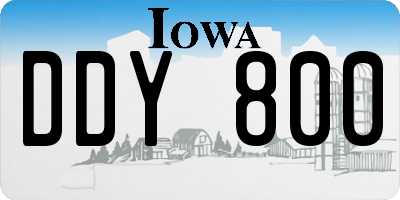 IA license plate DDY800