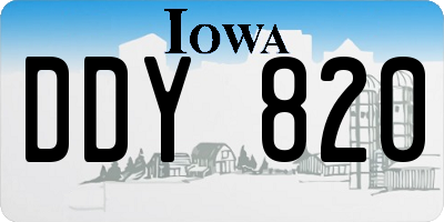 IA license plate DDY820