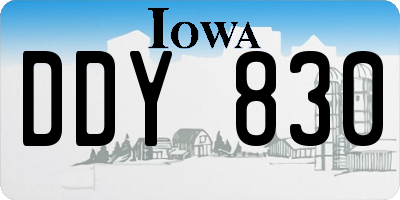 IA license plate DDY830