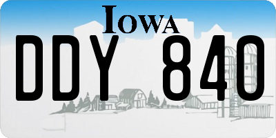 IA license plate DDY840