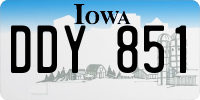 IA license plate DDY851