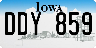 IA license plate DDY859