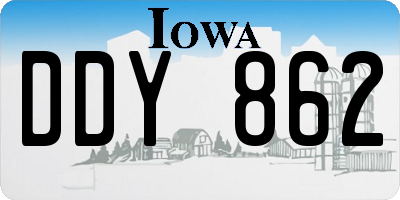 IA license plate DDY862