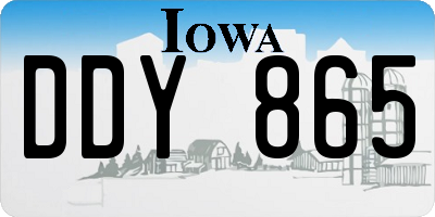 IA license plate DDY865