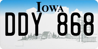 IA license plate DDY868