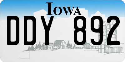IA license plate DDY892