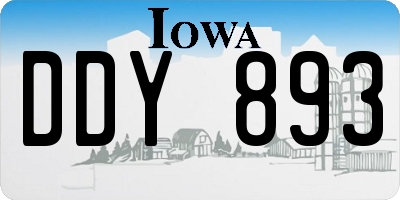 IA license plate DDY893