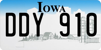 IA license plate DDY910