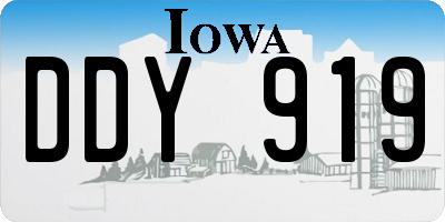 IA license plate DDY919