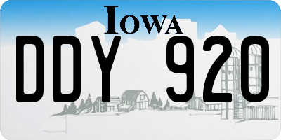 IA license plate DDY920