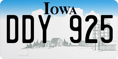 IA license plate DDY925