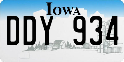IA license plate DDY934
