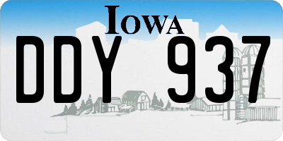 IA license plate DDY937