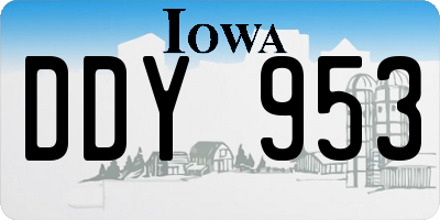 IA license plate DDY953