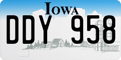 IA license plate DDY958