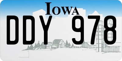 IA license plate DDY978