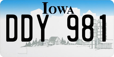 IA license plate DDY981