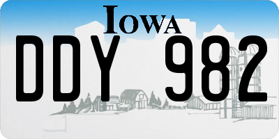 IA license plate DDY982