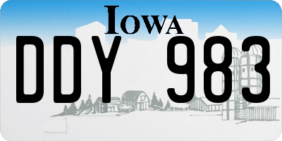 IA license plate DDY983