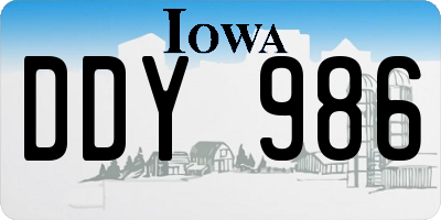 IA license plate DDY986