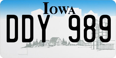 IA license plate DDY989