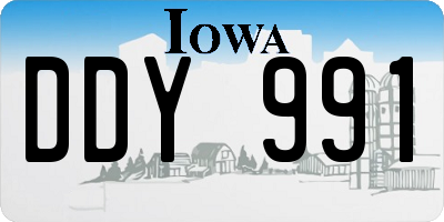 IA license plate DDY991