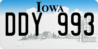 IA license plate DDY993