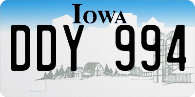 IA license plate DDY994