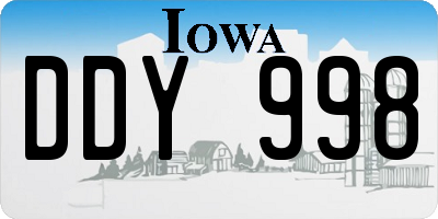 IA license plate DDY998