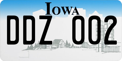 IA license plate DDZ002