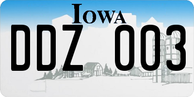 IA license plate DDZ003