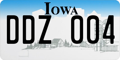 IA license plate DDZ004