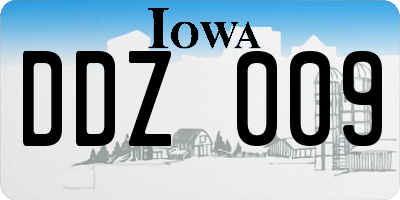 IA license plate DDZ009