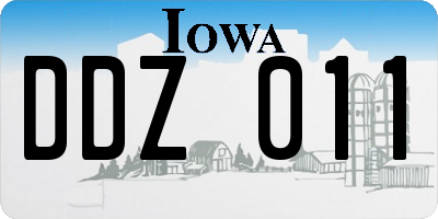 IA license plate DDZ011