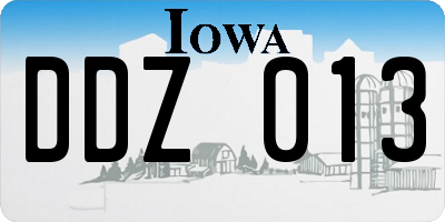 IA license plate DDZ013