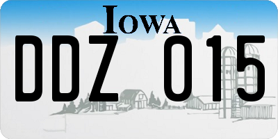 IA license plate DDZ015