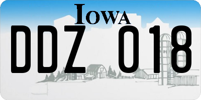 IA license plate DDZ018