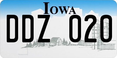 IA license plate DDZ020