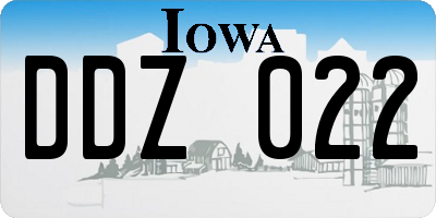 IA license plate DDZ022