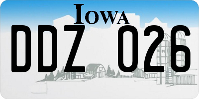 IA license plate DDZ026