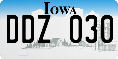 IA license plate DDZ030