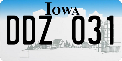 IA license plate DDZ031