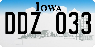 IA license plate DDZ033